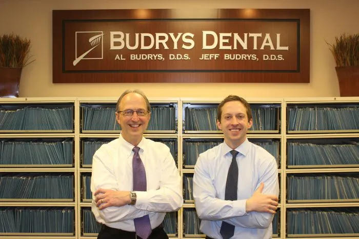 Photo of Dr. Al Budrys and Dr. Jeff Budrys, Mentor OH father and son dentists
